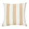 Hello Honey® 20'' Square Beige Striped Cotton Pillow Cover